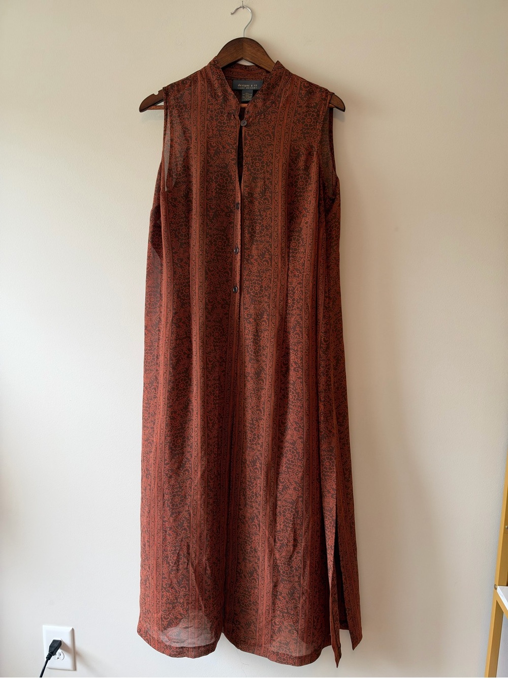 Lane Bryant Rust Paisley Sleeveless Maxi Dress